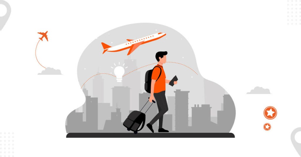 Business airplane flying